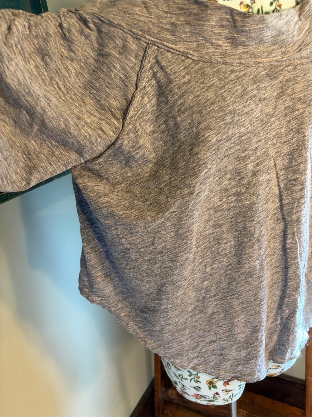We The Free Heather Gray Roll-Tab Sleeve Pullover - Picture 2 of 6
